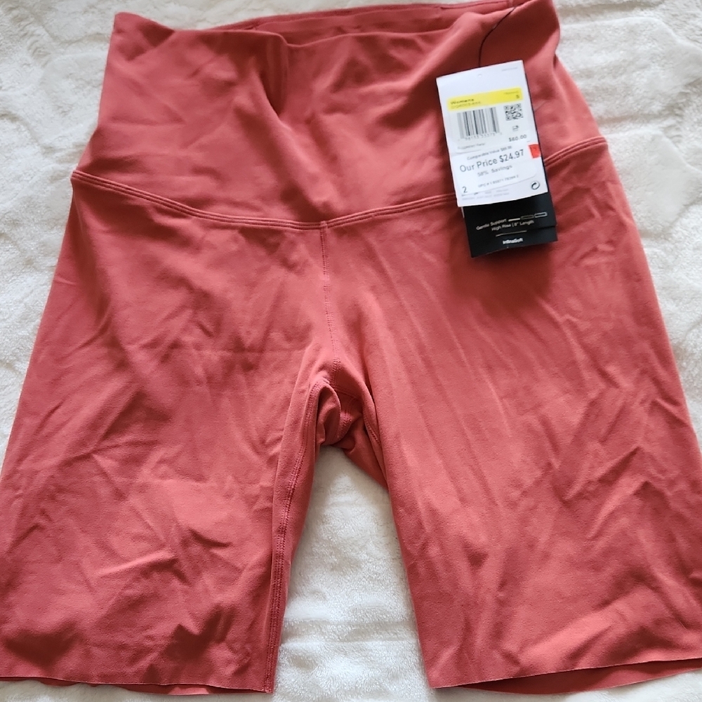 Nike Pink High-Waisted Bike Shorts
